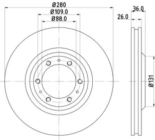 Тормозной диск HELLA PAGID 8DD 355 106-001