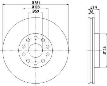 Тормозной диск HELLA PAGID 8DD 355 106-301