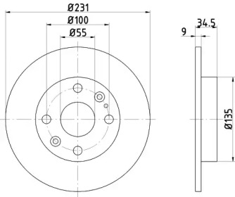 Тормозной диск HELLA PAGID 8DD 355 106-471