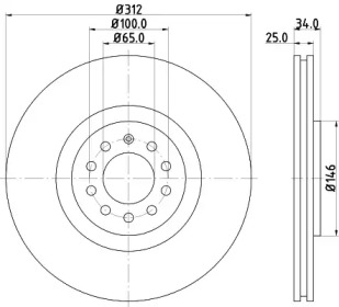 Тормозной диск HELLA PAGID 8DD 355 106-731