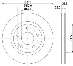 Тормозной диск HELLA PAGID 8DD 355 127-491