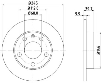 Тормозной диск HELLA PAGID 8DD 355 107-541