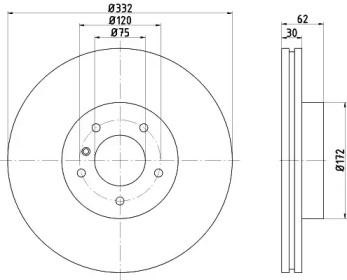 Тормозной диск HELLA PAGID 8DD 355 107-752