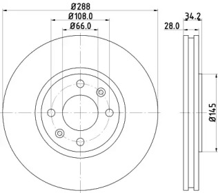 Тормозной диск HELLA PAGID 8DD 355 107-841