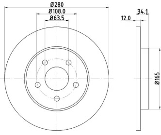 Тормозной диск HELLA PAGID 8DD 355 108-051