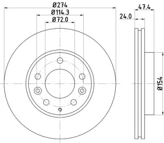 Тормозной диск HELLA PAGID 8DD 355 108-161