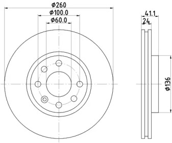 Тормозной диск HELLA PAGID 8DD 355 108-261