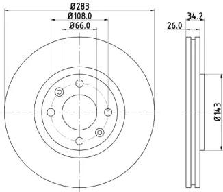 Тормозной диск HELLA PAGID 8DD 355 108-371