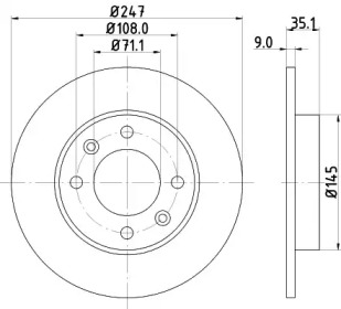 Тормозной диск HELLA PAGID 8DD 355 108-391