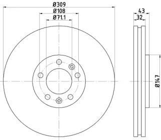 Тормозной диск HELLA PAGID 8DD 355 108-421