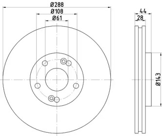 Тормозной диск HELLA PAGID 8DD 355 108-451