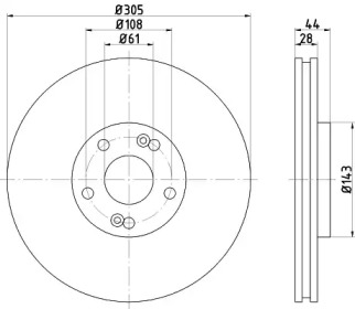 Тормозной диск HELLA PAGID 8DD 355 108-461