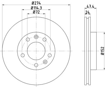 Тормозной диск HELLA PAGID 8DD 355 108-751