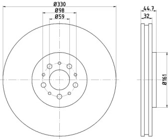 Тормозной диск HELLA PAGID 8DD 355 109-381