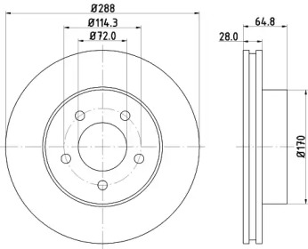 Тормозной диск HELLA PAGID 8DD 355 127-901