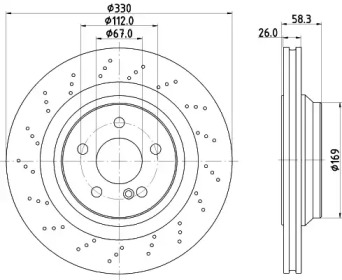 Тормозной диск HELLA PAGID 8DD 355 109-501