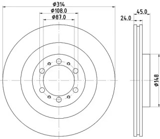 Тормозной диск HELLA PAGID 8DD 355 118-741