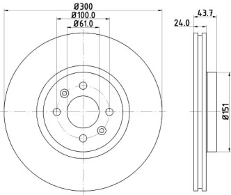 Тормозной диск HELLA PAGID 8DD 355 128-551