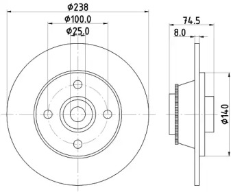 Тормозной диск HELLA PAGID 8DD 355 113-441