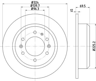 Тормозной диск HELLA PAGID 8DD 355 114-041