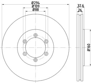 Тормозной диск HELLA PAGID 8DD 355 114-121