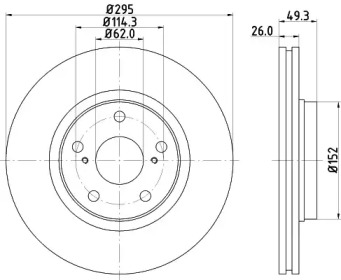 Тормозной диск HELLA PAGID 8DD 355 114-281