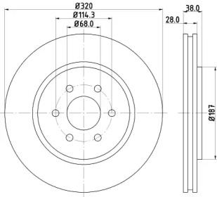 Тормозной диск HELLA PAGID 8DD 355 129-541