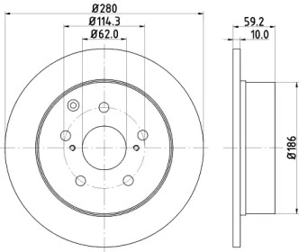 Тормозной диск HELLA PAGID 8DD 355 119-121