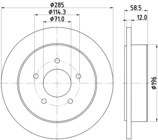 Тормозной диск HELLA PAGID 8DD 355 114-771