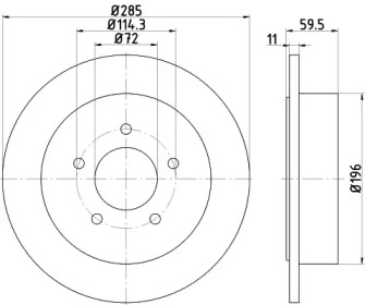 Тормозной диск HELLA PAGID 8DD 355 114-801