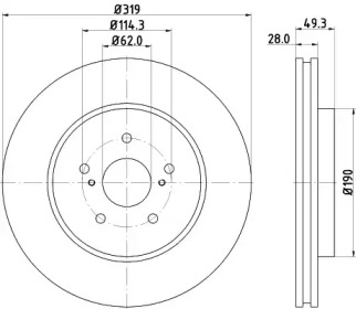 Тормозной диск HELLA PAGID 8DD 355 114-981