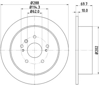 Тормозной диск HELLA PAGID 8DD 355 114-991