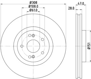 Тормозной диск HELLA PAGID 8DD 355 115-161