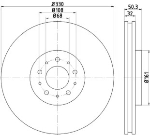 Тормозной диск HELLA PAGID 8DD 355 115-591