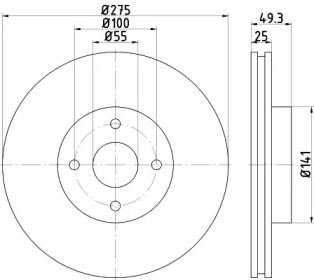 Тормозной диск HELLA PAGID 8DD 355 115-741