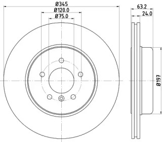 Тормозной диск HELLA PAGID 8DD 355 119-341