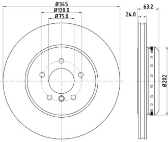 Тормозной диск HELLA PAGID 8DD 355 123-231