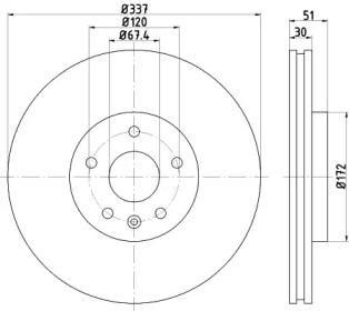 Тормозной диск HELLA PAGID 8DD 355 123-082