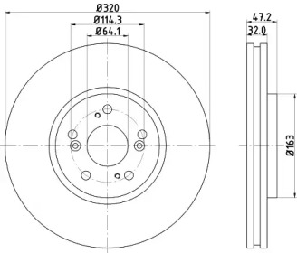 Тормозной диск HELLA PAGID 8DD 355 116-091