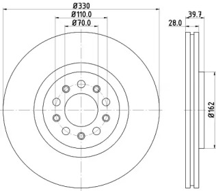 Тормозной диск HELLA PAGID 8DD 355 116-651