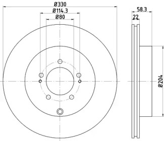 Тормозной диск HELLA PAGID 8DD 355 116-881