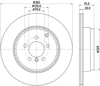 Тормозной диск HELLA PAGID 8DD 355 116-961