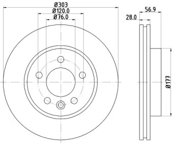 Тормозной диск HELLA PAGID 8DD 355 129-211