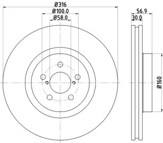 Тормозной диск HELLA PAGID 8DD 355 117-921