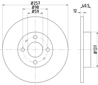 Тормозной диск HELLA PAGID 8DD 355 117-931