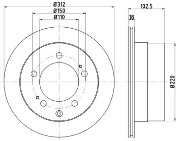 Тормозной диск HELLA PAGID 8DD 355 122-401