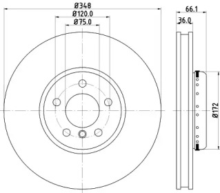 Тормозной диск HELLA PAGID 8DD 355 120-881