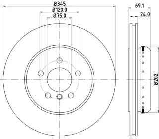 Тормозной диск HELLA PAGID 8DD 355 120-871