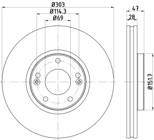 Тормозной диск HELLA PAGID 8DD 355 122-501