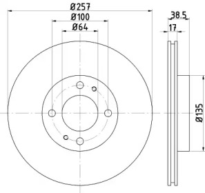 Тормозной диск HELLA PAGID 8DD 355 125-241